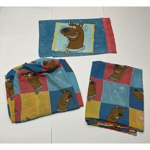 Vintage Scooby-Doo Twin Sheet Set 1999 Dan River 90s Cartoon Fitted Sheet Pillow